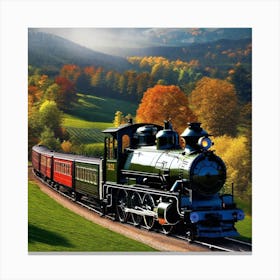 Train On The Tracks 5 Canvas Print