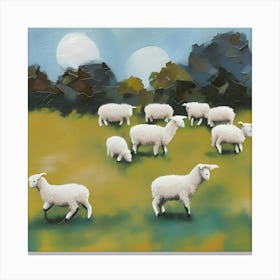 Sheep In The Meadow Canvas Print