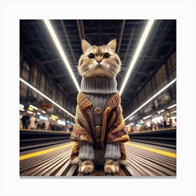 Cat In A Sweater 1 Canvas Print