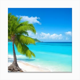 Beach With Beautiful Coastline Canvas Print