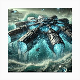 Cascade Sovereignty Scifi Tempest Tide Carrier Canvas Print