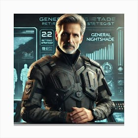 General Sergei Nightshade Full Body Scifi Canvas Print