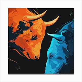 Bull And Bear Canvas Print