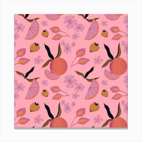 Pink Citrus Golden Berries Canvas Print