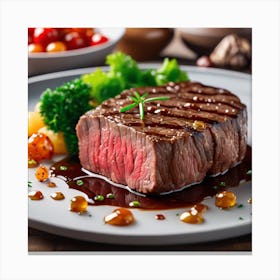 Steak On A Plate 5 Canvas Print