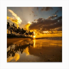 Sunset On The Beach 11 Canvas Print