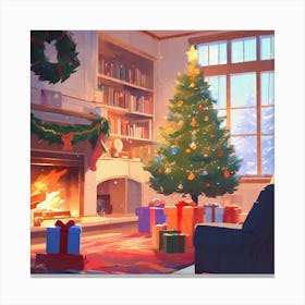 Christmas In The Living Room 26 Canvas Print
