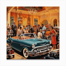 1950s Classic Car Show Canvas Print
