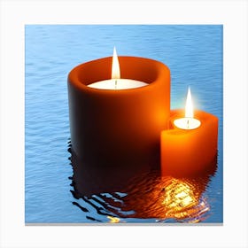Candles In The Water Canvas Print
