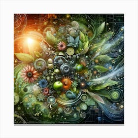 Abstract Wall Art Organic Fusion 3 Canvas Print