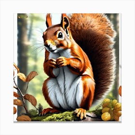 Squirrel In The Woods 56 Canvas Print