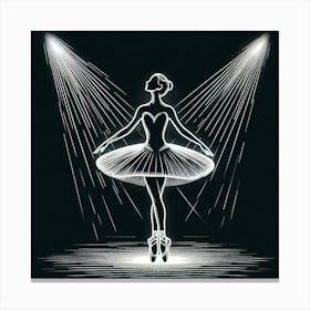 Line Art ballerina body 1 Canvas Print