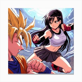 Tifa fighting in the Tournament of Power Canvas Print
