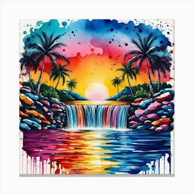 Waterfall Painting 1 Canvas Print