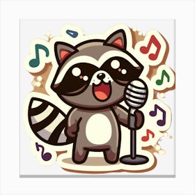 Raccoon Singing Canvas Print