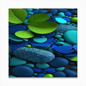 Blue And Green Pebbles Canvas Print