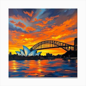 Sydney Harbour Bridge At Sunset Canvas Print