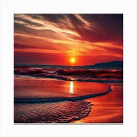 Sunset On The Beach 201 Canvas Print