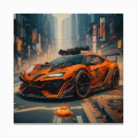 Pumpkin Car (Cyberpunk28) Canvas Print