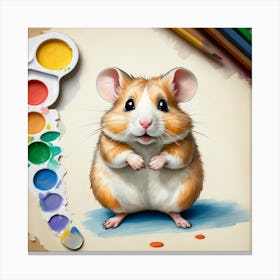 Hamster Painting 7 Canvas Print