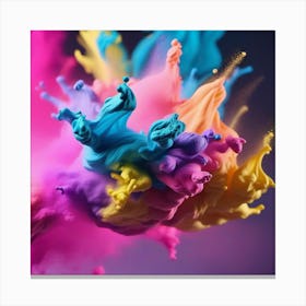 Colorful Paint Splashes Canvas Print