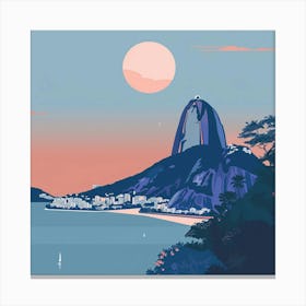 A Sugarloaf Mountain In Rio De Janeiro Minimal I 1719996239 2 Canvas Print