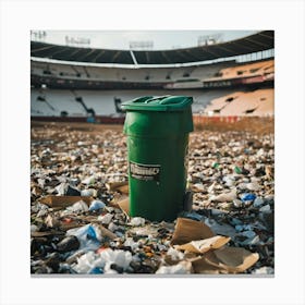Garbage Can In Stadium Canvas Print
