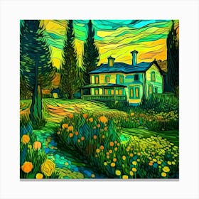 Sunset At The House Canvas Print