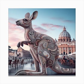 Kangaroo in Rome 1 Canvas Print