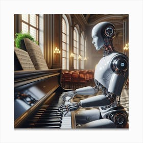 Robot Playing Piano 5 Canvas Print