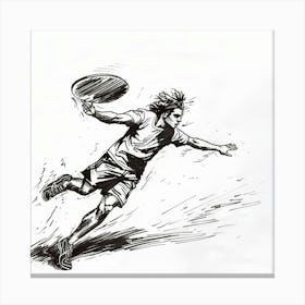 Frisbee Runner Canvas Print