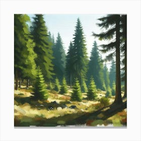 Landscape, Acrylic Painting Style Canvas Print