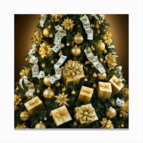 Christmas Tree With Money 7 Canvas Print