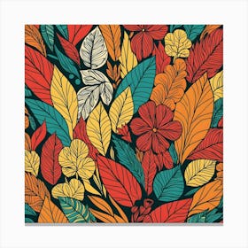 Phoenix Style And Type Vibrant Abstract Floral Illustration 1 (1) Canvas Print