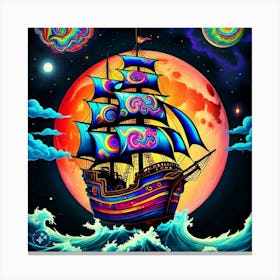 Psychedelic Ship 1 Canvas Print