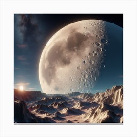 Full Moon In Space Canvas Print