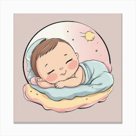 Baby Sleeping In A Bubble Canvas Print