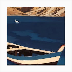 Boat In The Lake Canvas Print