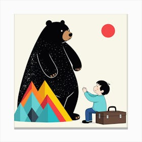 Bear And A Boy 11 Canvas Print