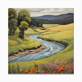 River In The Valley Canvas Print