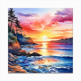 Sunset On The Beach 3 Canvas Print