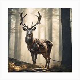 Deer In The Forest 227 Canvas Print