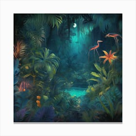 A Mysterious Jungle Night 2 Canvas Print