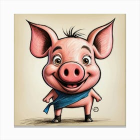 Cartoon Pig 2 Canvas Print