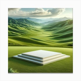 Landscape With A White Building Canvas Print