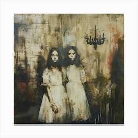 Sisters in Surrealist setting Canvas Print