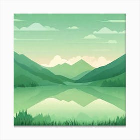 Misty mountains background in green tone 2 Canvas Print