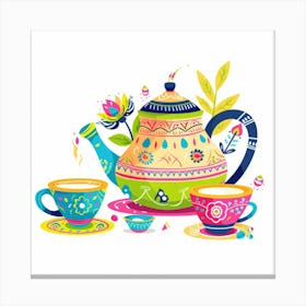 Teapots And Teacups Canvas Print