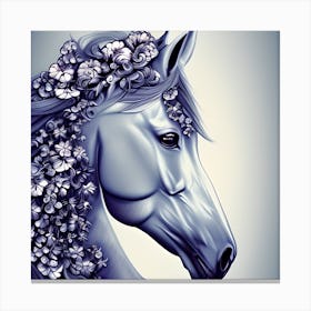 Floral Horse Canvas Print