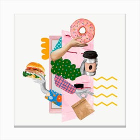 Illustration Of Food Canvas Print